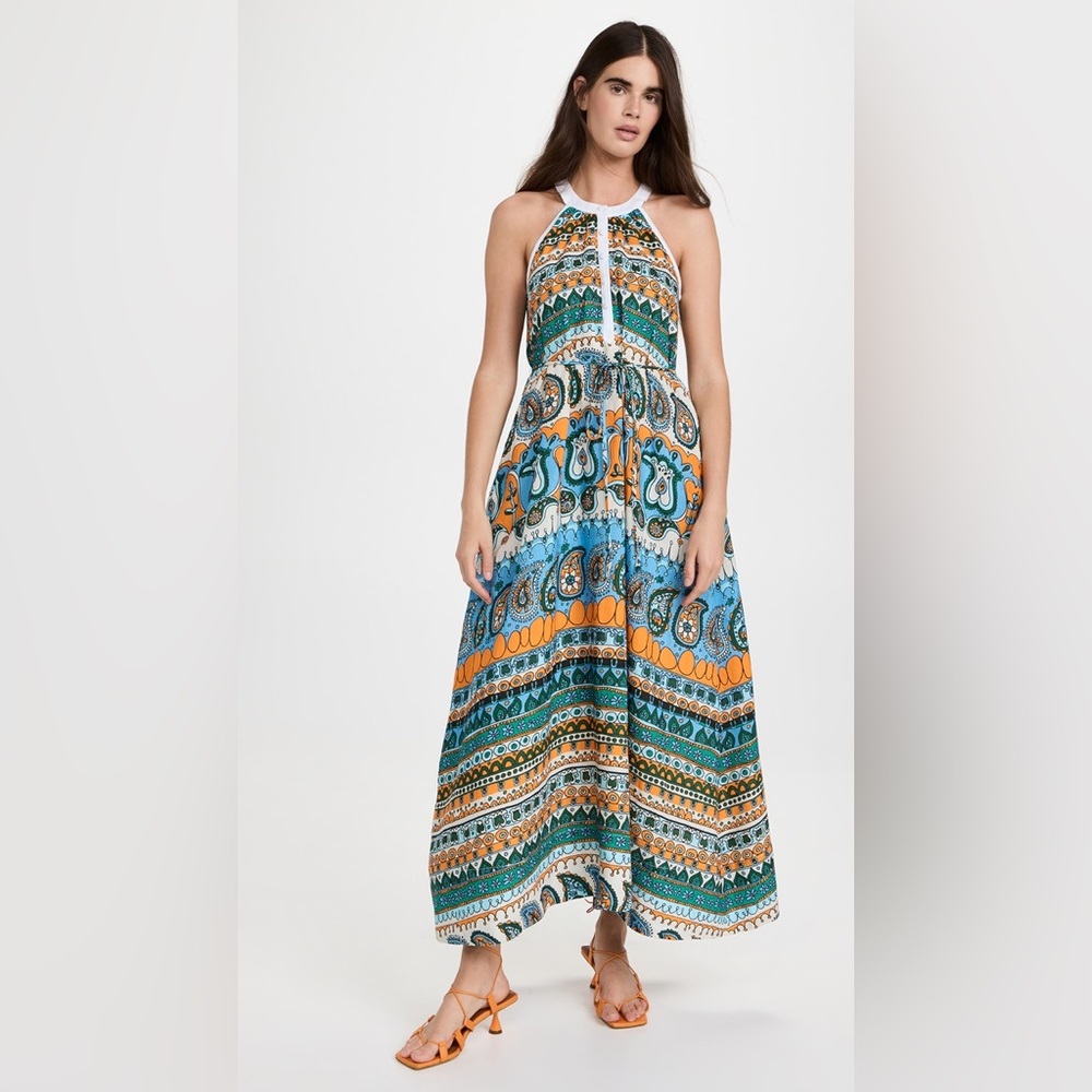 STAUD Lisette Dress in Ibiza Paisley